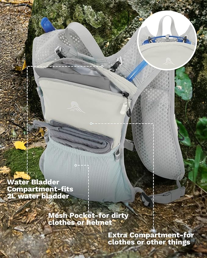 Running Vest for Women and Men, Hydration Running Backpack, Runners Vest, Hydration Vest, with Front Phone Holder, Adjustable Chest and Waist Strap