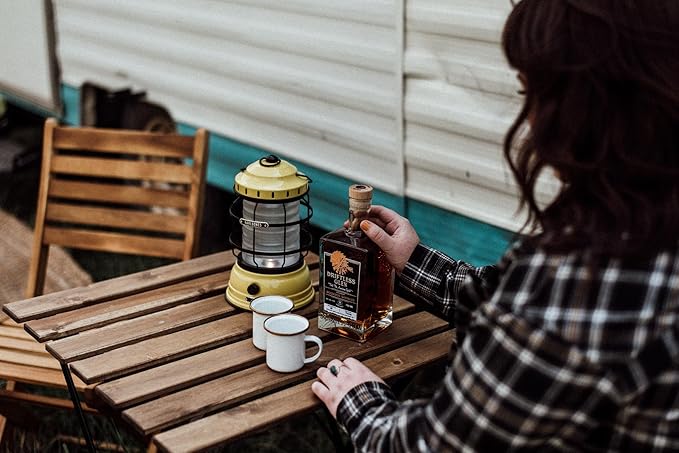 Barebones Forest Lantern – Dusty Yellow, Vintage Rechargeable LED Lantern with Adjustable Brightness – Battery Operated Camping Light for Outdoor Adventures, Backyard Gatherings, and Emergency Use