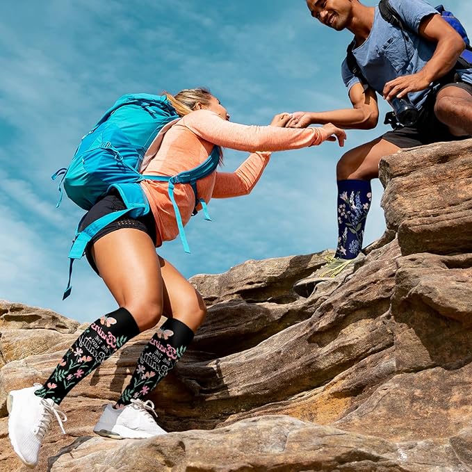 Copper Compression Socks for Women and Men(6 Pairs)-Best Support for Running, Athletic, Nursing, Travel