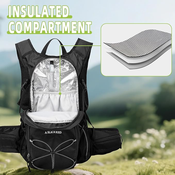 Hydration Backpack, Water Backpack for Hiking with 3L Water Bladder, Insulated Hydration Pack Lightweight Day Hydropack Ideal for Hiking and Cycling, 18L