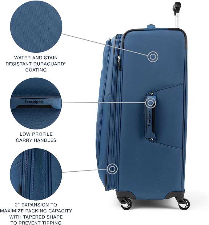 Travelpro Maxlite 5 Softside Expandable Checked Luggage with Spinner Wheels, Lightweight, 29-Inch — Ensign Blue