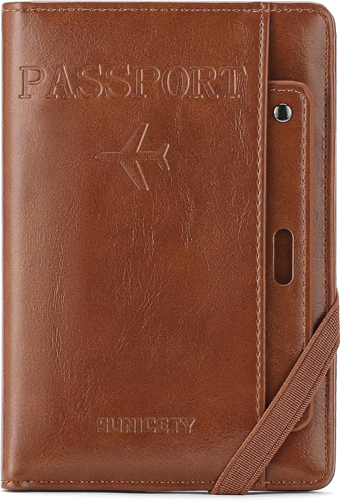 Rfid Passport Holder for Travel Women Men Passport Wallet Rfid Blocking with Card Slots and Pen Holder