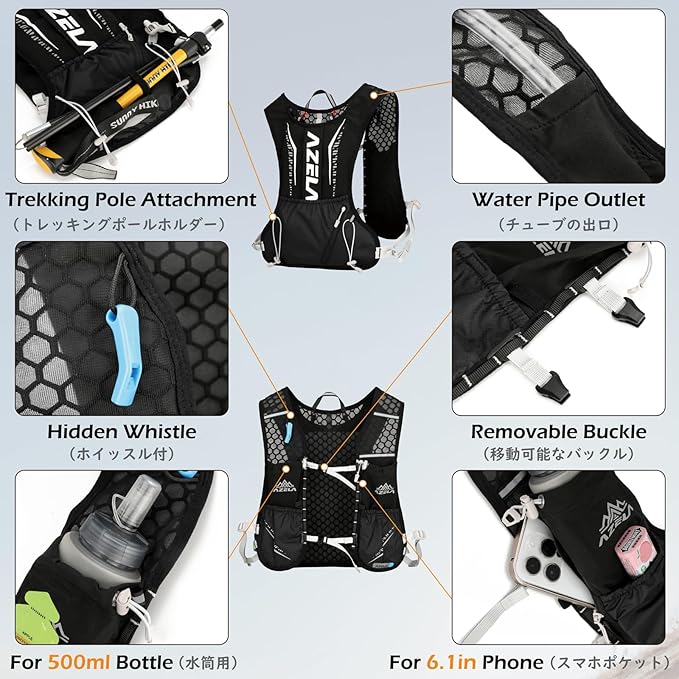 TRIWONDER Hydration Running Vest Lightweight Water Backpack Pack for Men Women Hydration Water Pack for Cycling, Running, Hiking, Biking