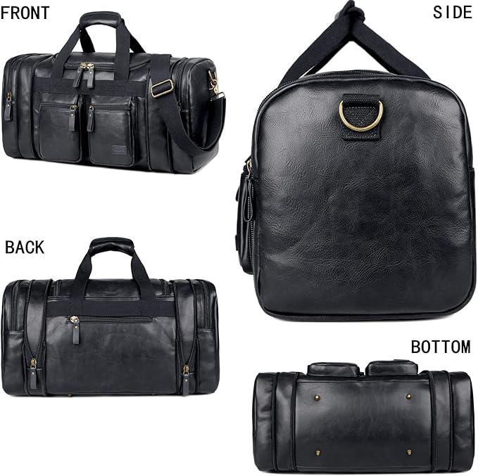 Vegan Leather Travel Duffel Weekender Bag Carry on Overnight Bag Sports Duffel bag For men and Women HB-21