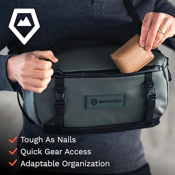 WANDRD ROGUE V1 9L Sling: Compact Camera Sling and Crossbody Bag with Fast Access, 3-Way Carry– Lightweight Everyday Bag Great for Travel, Photography, and Daily Use (Wasatch Green)