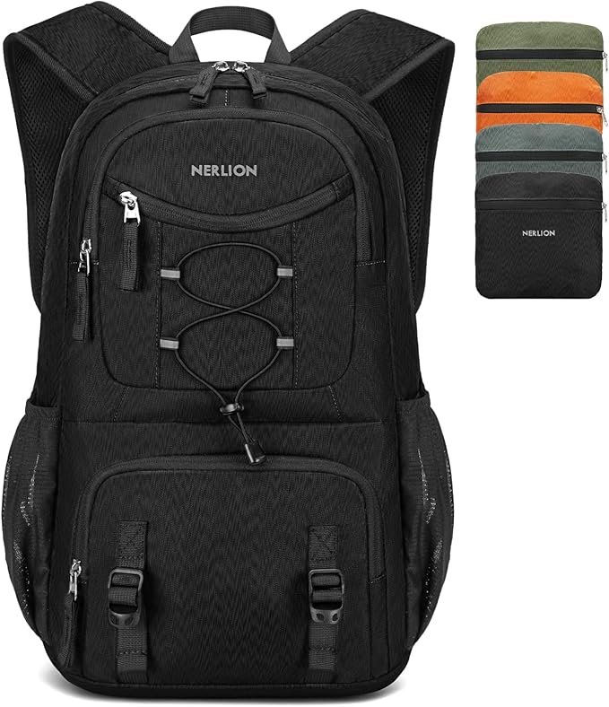 Nerlion 35L Hiking Backpack Travel Backpack for Men Women Camping Waterproof Outdoor Hiking Daypack Lightweight Backpack Black