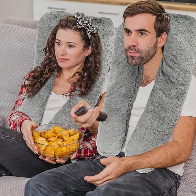 2 Pcs Travel Pillow Car Sleeping Kid Neck U Shaped for The Back Seat Adults Children Head and Body Support Long Distance Journey Accessories (Gray)