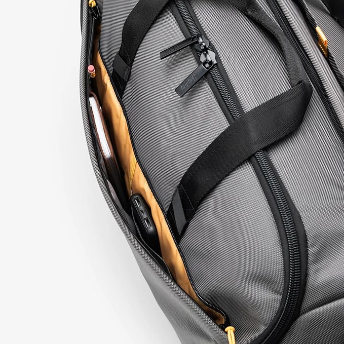 Halfday Convertible 2-in-1 Premium Garment Duffel Weekender Bag 45L | Wrinkle-Free Travel, Hanging Suit Compartment, Shoe Pockets, Trolley Sleeve. Balistic Nylon Carry-On, Ash