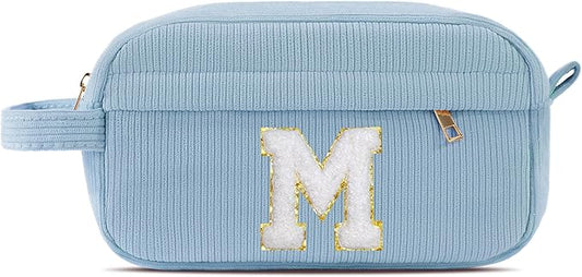Pocmimut Cute Makeup Bag,Travel Cosmetic Bag for Women Yoga,Picnic,Personalized for Bestfriend Birthday Gifts Makeup Bag with Initial,M