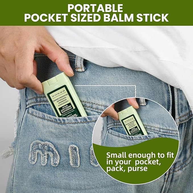 Mosquito Repellent Balm Stick – 3-Pack (0.5oz Each) – DEET-Free, Plant-Based Bug Repellent for Kids & Adults – Natural Protection, Travel-Friendly, Safe for Outdoor Use