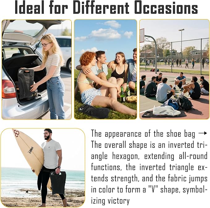 Shoe Bag，Shoe Bags for Travel，Golf Shoe Bag，Cleat Bags for Sports Smell Proof，New Upgraded Waterproof, Anti-odor, Remove odor（Double magnetic closure design）