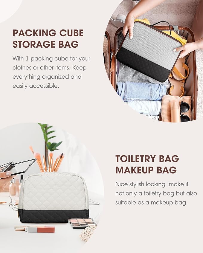 Travel Duffle Bags for Women - Overnight Weekender Bags With Toiletry Bag Carry On Duffel Bags with Shoe Compartment Hospital Bag with Wet Pocket for Labor Delivery Black Brown
