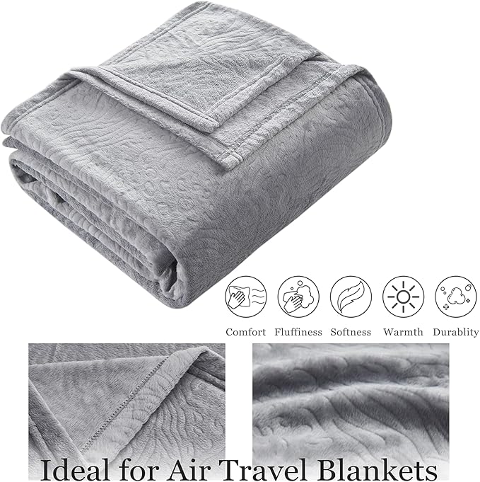 Commollis 2-in-1 Travel Blanket & Pillow for Airplane, Car, Train - Warm Compact Flight Blanket with Luggage Strap & Backpack Clip, Machine Washable, All-Season Use