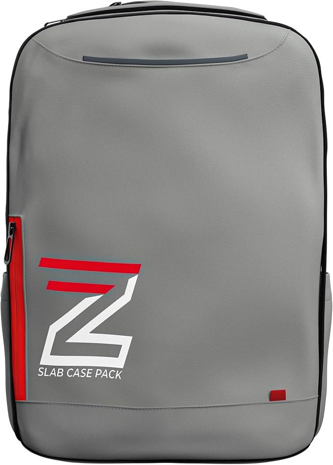 Zion Cases Slab Case Backpack with Slab Case 2GO Graded Card Case; Fits PSA, BGS, HGA, SGC, and CSG Graded Card Slabs; Ideal Travel Storage Solution; (Gray)
