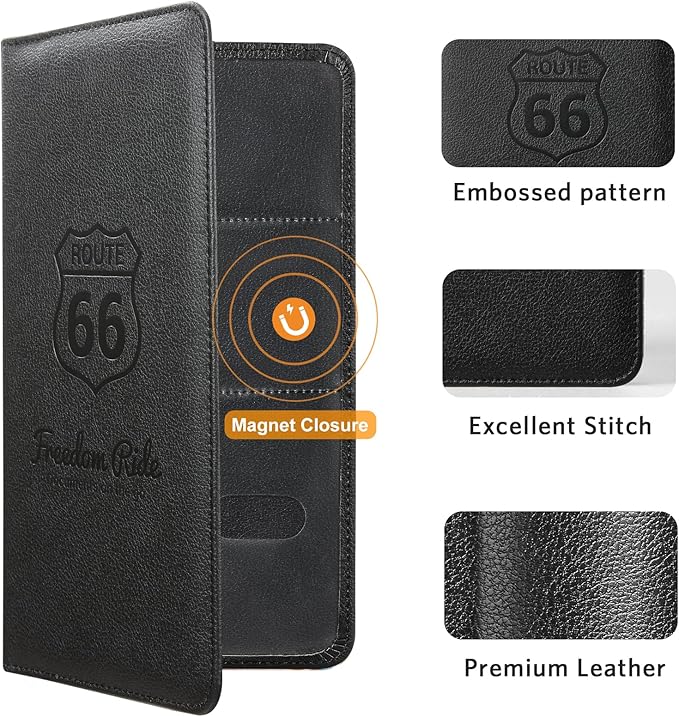 CoBak Car Registration and Insurance Holder - Vehicle Glove Box Car Organizer,Auto Truck Comparment Accessories Case with Magnetic Closure for Driver License,Cards