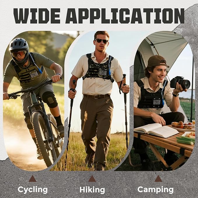 Hydration Vest with 2L Water Bladder for Men and Women,Lightweight Adjustable Hydration Backpack,Reflective Running Vest Chest Bag for Climbing Cycling Hiking