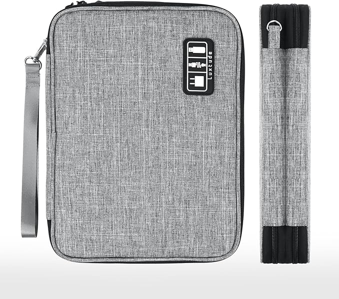Luxtude Travel Cord Organizer Case, Electronic Organizer Travel Case Large, Cable Organizers Bag, Tech Bag for Cable Storage/Cord Storage/iPad Pro(up to 11")/Wall Charger/Electronics