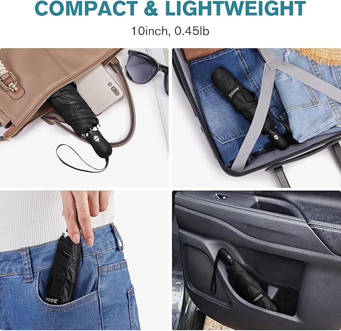 G4Free Mini Ultralight Umbrella UPF 50+ UV Protection Compact Lightweight Travel Umbrella Super Slim Small Portable Automatic Open and Close,40 Inch
