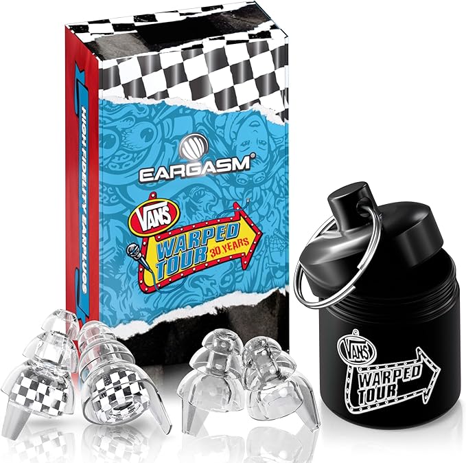 Eargasm High Fidelity Earplugs: Warped Tour Festival Edition - Noise Reducing Ear-Plugs for Hearing Protection at Music Festivals, Loud Environments, Concerts, Live Events, Sporting Events