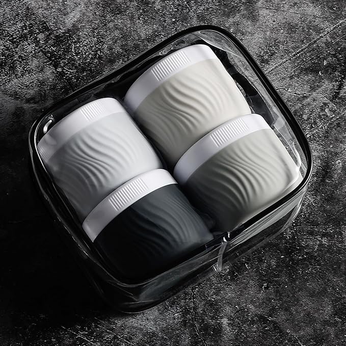 Travel Containers for Toiletries, Silicone Cream Jars BPA-Free, TSA Approved 3oz Travel Size Containers, Leak-proof Portable Size Silicone Jars with Lid for Face Hand Body Cream (4 Pack)