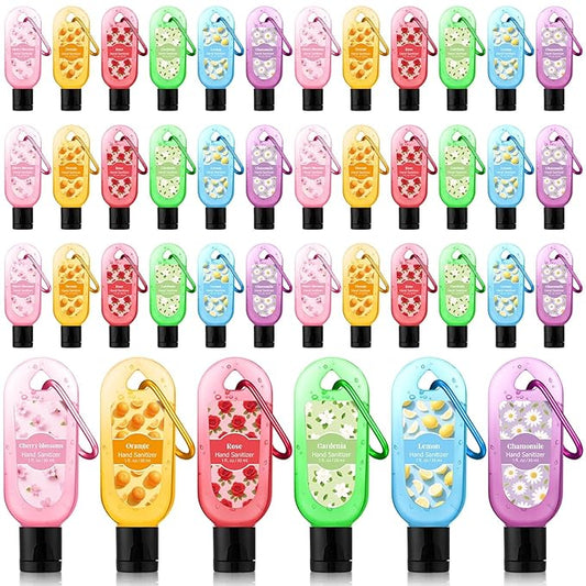 24 Pack Scented Hand Sanitizers Keychain Gift Bulk Travel Size Hand Sanitizer Gel for Christmas Wedding Party Favors Treat Goodie Bag Stuffer Friends Coworker Nurse Birthday Gifts