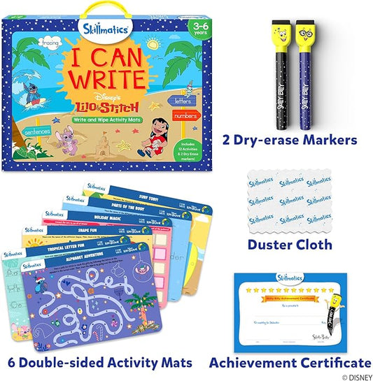 Skillmatics I Can Write Disney's Lilo & Stitch - Reusable Preschool Learning Activities, Educational Toy and Game, Back to School Supplies, Gifts for Students, Kids, Toddlers Ages 3, 4, 5, 6