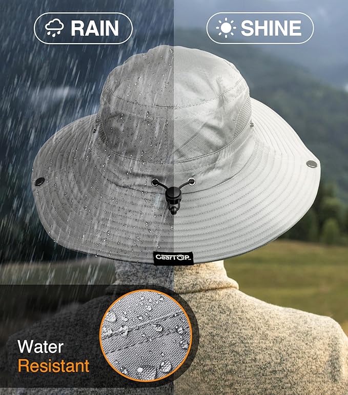 GearTOP Safari Hat for Men Sun Hats for Women UV Protection UPF 50+ Fishing, Gardening, Hiking Hat (22-23 1/2")