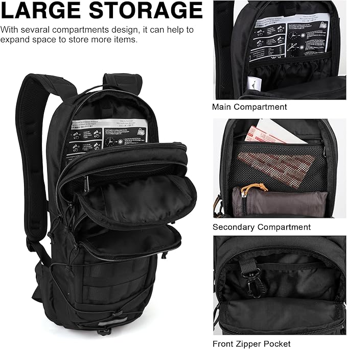 Mardingtop10L Small Tactical Molle Hydration Backpack,Cycling Backpack for Biking,Cycling and Running EDC Daypack