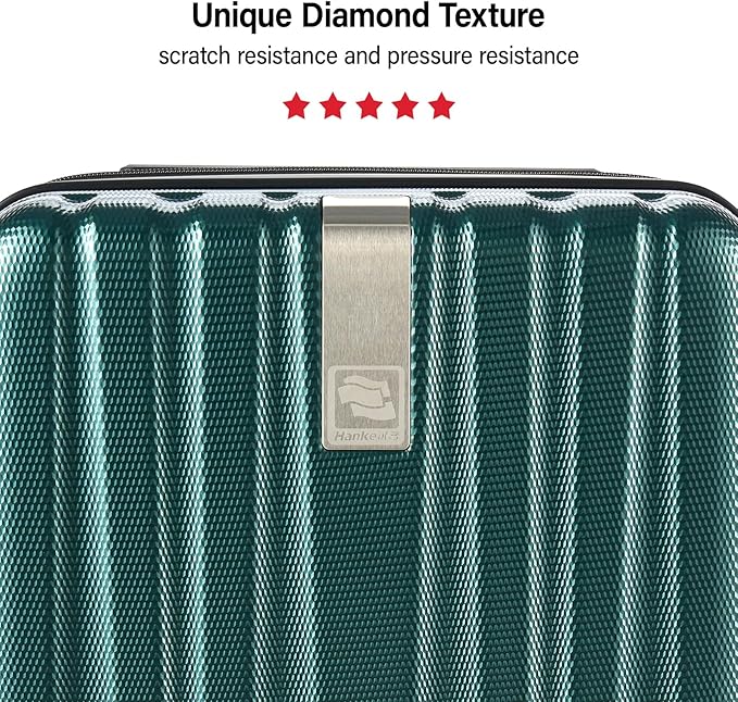 Hanke Hardshell Luggage Sets 3 Piece Extra Large Suitcases with Lock,28 Inch Luggage with Spinner Wheels, PC Travel Suitcase for Women Men 20 24 29Inch,Blackish Green