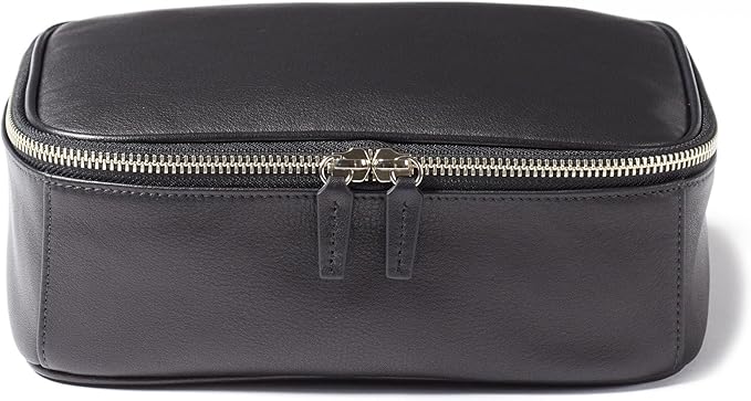 Leatherology Black Onyx Large Travel Organizer - Zipped mesh storage pocket, elastic loops for organization, double metal zipper
