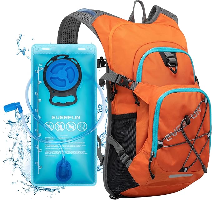 Everfun Hydration Backpack 18L with Water Bladder 2L/3L Hiking Water Backpack Women Men Hydration Pack Insulated Lightweight Day Hydropack with Storage for Hiking, Biking, Running, Festival