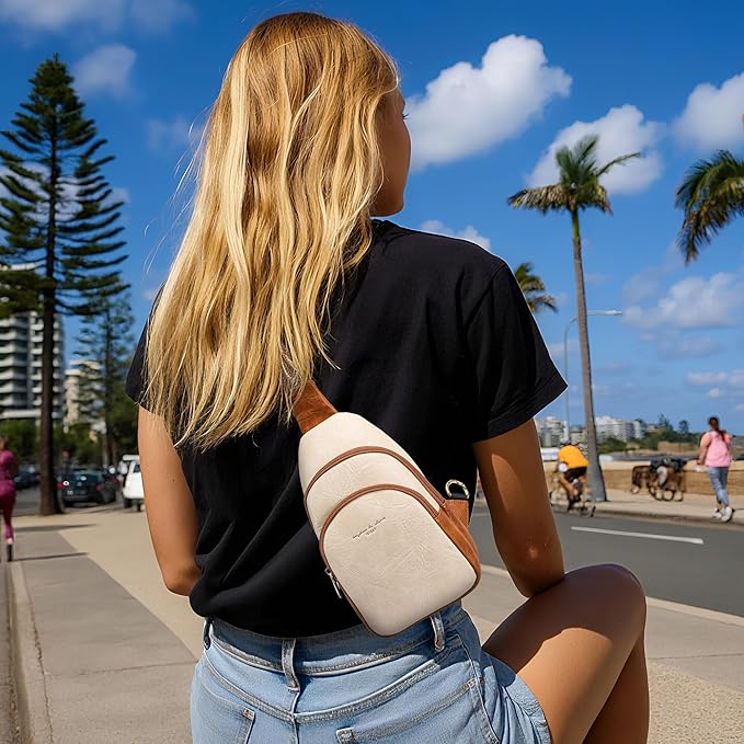 INICAT Crossbody Sling Bags Fanny Packs Valentine's Day Gifts Vegan Leather Travel Vacation Essentials Purses Women
