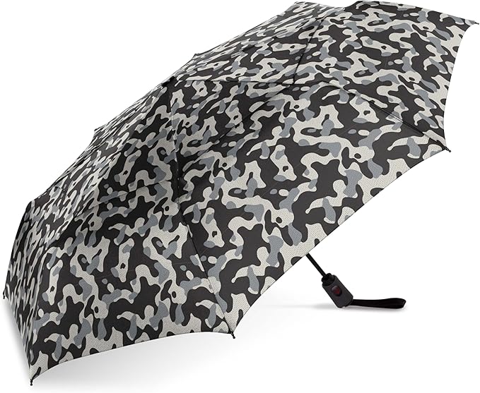 ShedRain Compact Folding Travel Umbrella – Push-Button Open & Close, Vented Double Canopy, Protects from Rain, Sun, & Wind