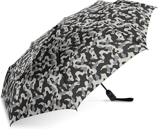 ShedRain Compact Folding Travel Umbrella – Push-Button Open & Close, Vented Double Canopy, Protects from Rain, Sun, & Wind