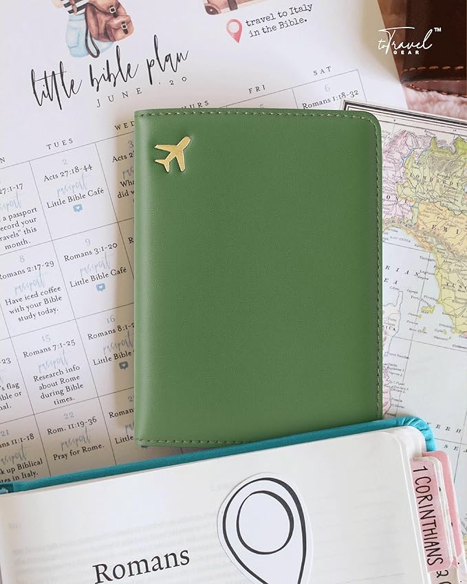 PU Leather Passport Holder Covers Case, Waterproof Rfid Blocking Travel Wallet Passport Holder(Olive Drab)