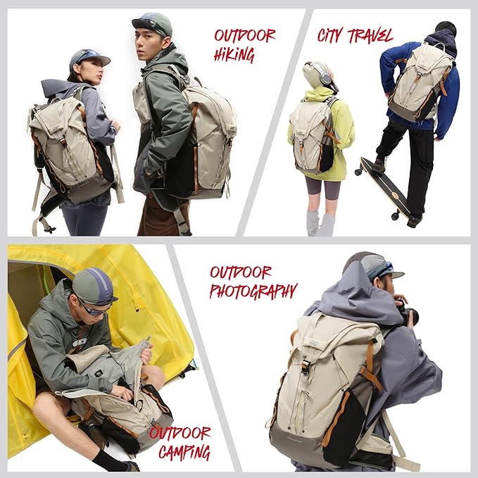 VSGO Pocket Ranger Expandable 25L-33L Photography & Outdoor Backpack – Lightweight Camera Bag for Hiking, Mountaineering, Travel