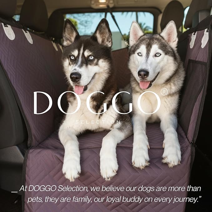 Premium Dog Back Seat XL Extender | Supports 400 lbs | Waterproof Hard Bottom & Non-Slip Design | Pet Seat Cover with Mesh Window & Storage Pocket | Fits Large SUV, Trucks (Brown)