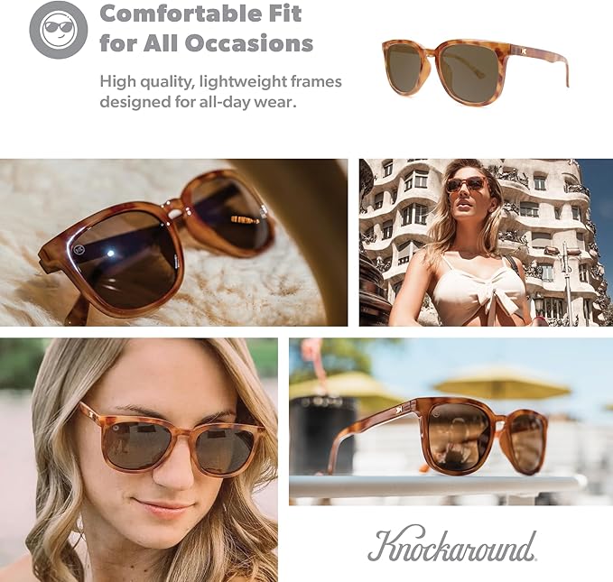 Knockaround Paso Robles Polarized Sunglasses for Women & Men - Impact Resistant Lenses & Full UV400 Protection