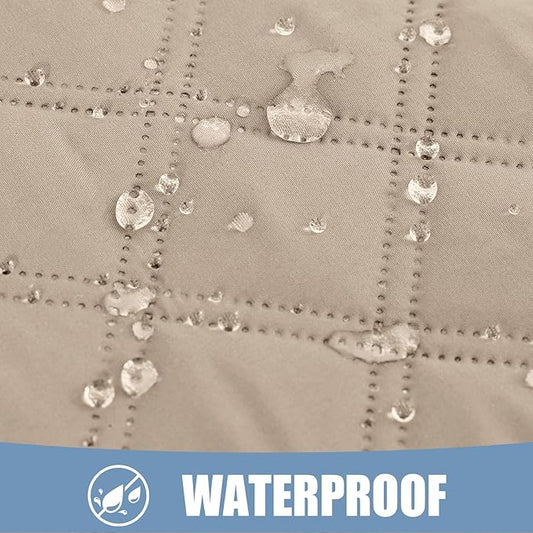 Smiry Waterproof Dog Bed Cover Pet Blanket, Soft Washable Dog Blanket for Furniture Bed Couch Sofa Reversible, Checkered (30"x90", Taupe/Beige)