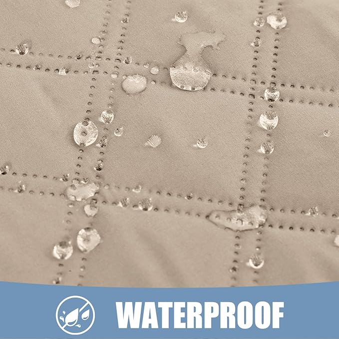 Smiry Waterproof Dog Bed Cover Pet Blanket, Soft Washable Dog Blanket for Furniture Bed Couch Sofa Reversible, Checkered (30"x70", Taupe/Taupe)