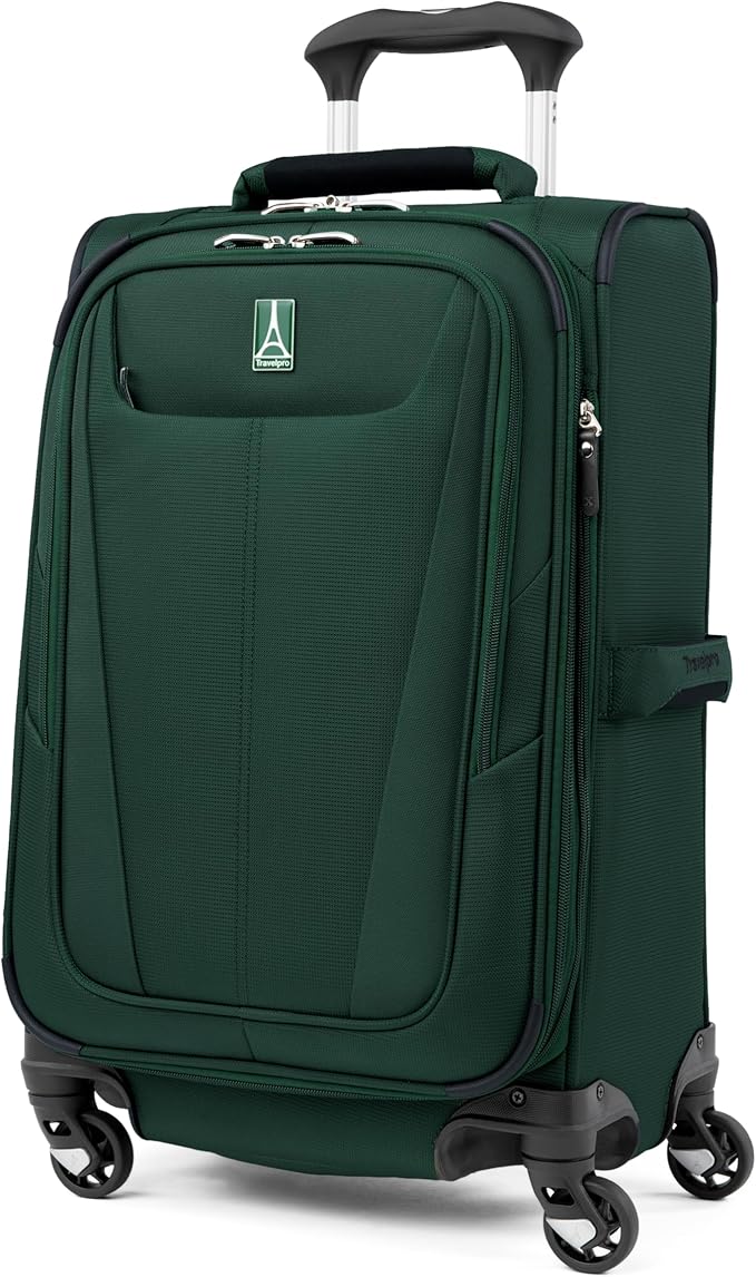 Travelpro Maxlite 5 Softside Expandable Carry-On Luggage with Spinner Wheels, Lightweight, 21-Inch — Forest Green