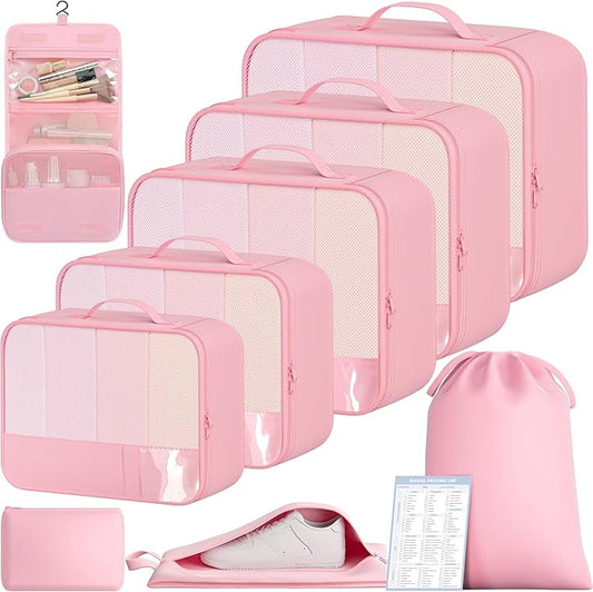 BAGAIL 9 Set Packing Cubes Luggage Packing Organizers for Travel Accessories