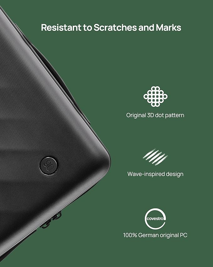 NINETYGO Trunk Luggage 29 Inch, Large Checked Luggage with Double Spinner Wheels, Anti-Burst Zipper, Hard Case PC Suitcase, Lightweight Travel Luggage, TSA Approved (Onyx Black, Hudson)