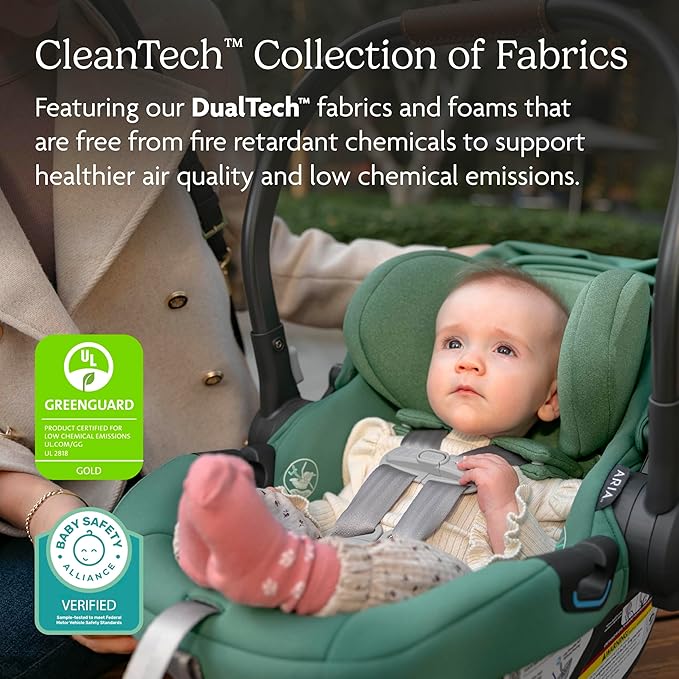 UPPAbaby Aria Lightweight Infant Car Seat/Just Under 6 lbs for Easy Portability/Base with Load Leg + Infant Insert Included/Direct Stroller Attachment/Anthony