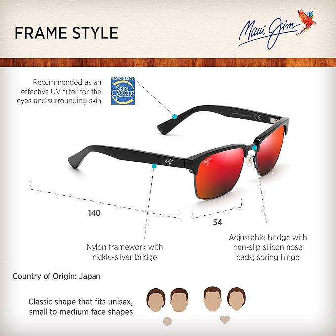 Maui Jim Polarized Men's and Women's Kawika Classic Sunglasses