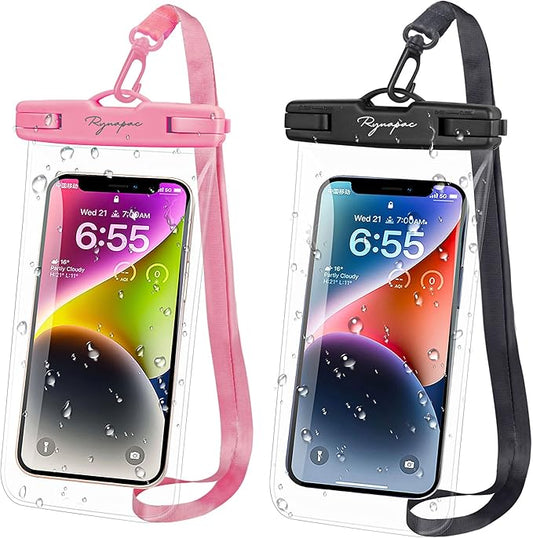 Waterproof Phone Pouch Bag - 7.5in Water Proof Cell Phone Case for Beach Travel, IPX8 Dry Bag with Lanyard for iPhone 17 16 15 Pro Max Galaxy S25 Ultra Pixel 10 Pro, Cruise Essentials 2025