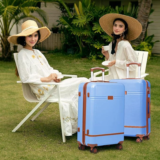 Krute Luggage Sets 5 Pieces Suitcase Set Hard Shell Carry On Luggage with Spinner Wheels TSA Approved Durable PC+ABS Hard Side Suit Case
