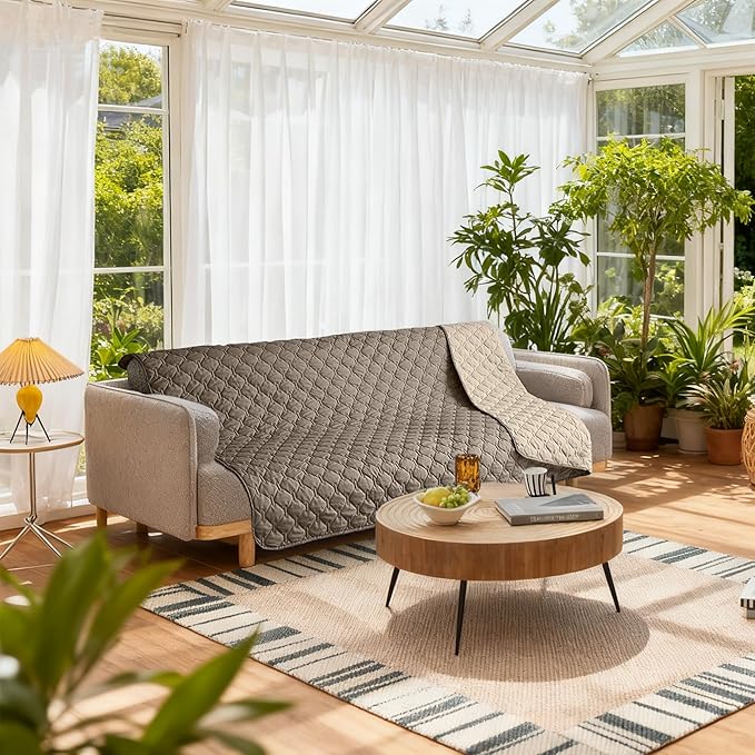 gogobunny 100% Double Sided Waterproof Dog Blanket Soft Pet Bed Cover Reversible Protect Furniture Couch Sofa Car for Puppy Cat Kids (Dark Walnut/Light Walnut, 68x82 Inch (Pack of 1))