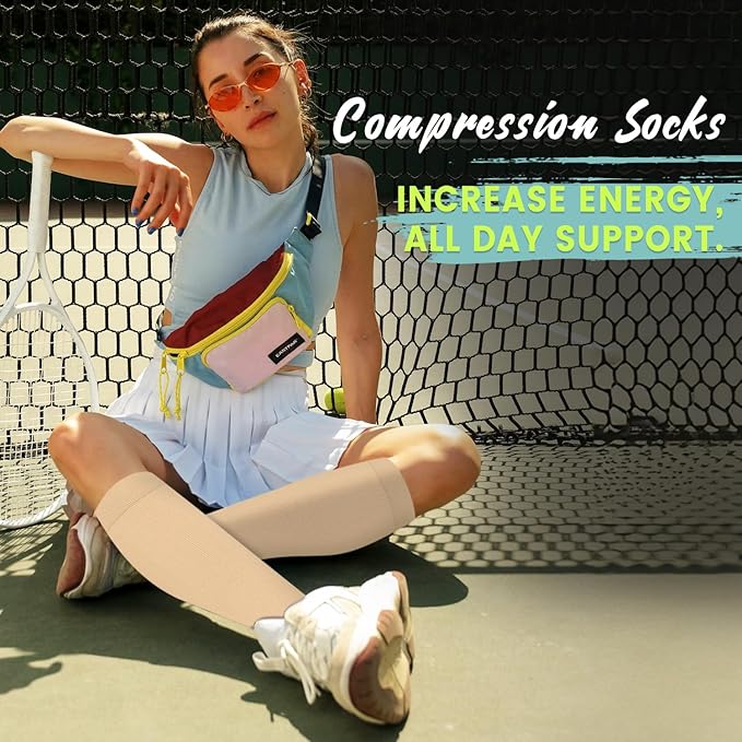 Copper Compression Socks 15-20 mmHg for Men & Women 8 Pairs – Circulation Support for Nurses, Travel, Running, Hiking, Soccer