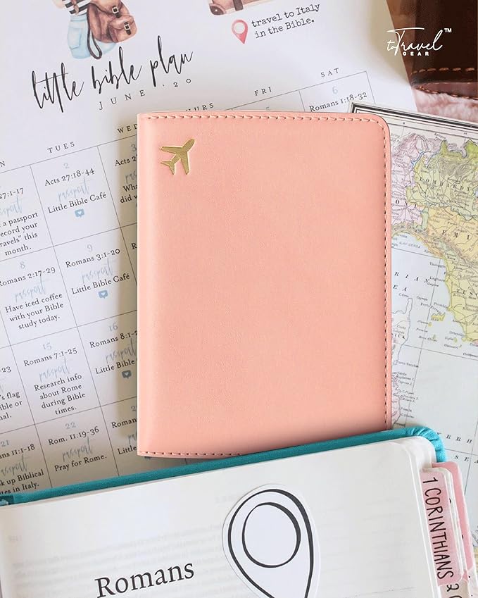 PU Leather Passport Holder Covers Case, Waterproof Rfid Blocking Travel Wallet Passport Holder(Warm Nude)
